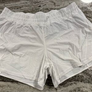 Women's White Lululemon Track That 5” Shorts